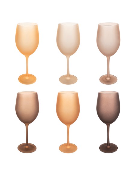 Set 6 calici vino frosted effetto ghiaccio Happy Hour Chocolate | Villa d'Este -VILLA D' ESTE