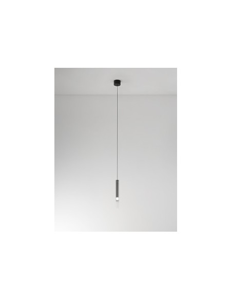 Sospensione LED Poule a calata Ø 4 in vetro fumé specchiato e grigio titanio, 8 W | Perenz -PERENZ