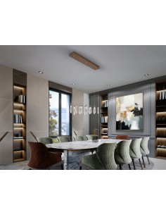 Lampadario LED Lágrimas 12 gocce in vetro craquelé, oro rosato, CCT dimmerabile | Schuller -SCHULLER