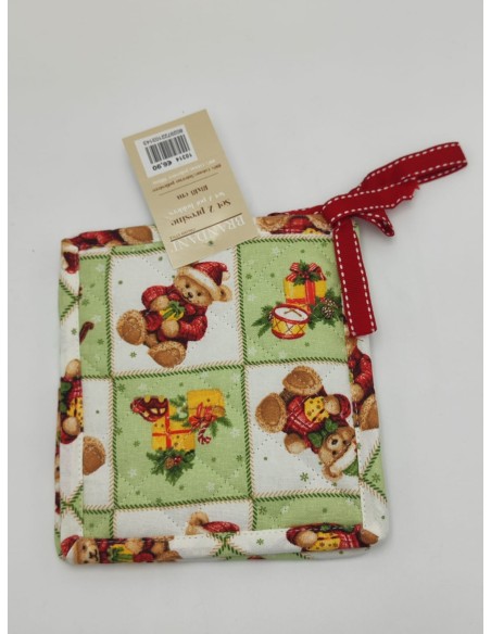 Set 2 presine natalizie in cotone e poliestere, collezione Coccole | Brandani -BRANDANI