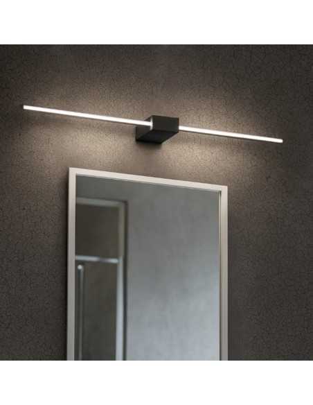 Applique LED Theo 75 cm minimal in alluminio nero, 13,5 W, per specchi e bagni | Ideal Lux -IDEAL LUX