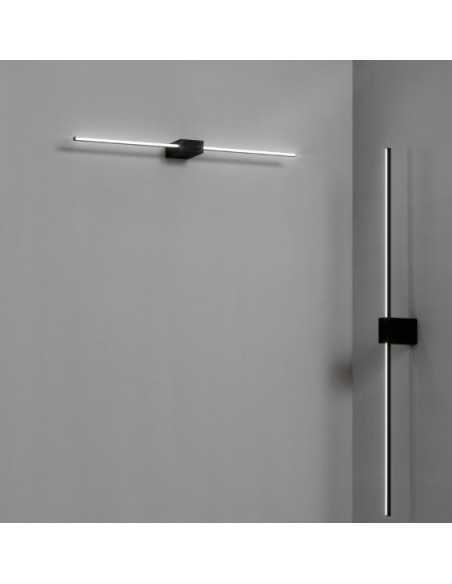 Applique LED Theo 75 cm minimal in alluminio nero, 13,5 W, per specchi e bagni | Ideal Lux -IDEAL LUX