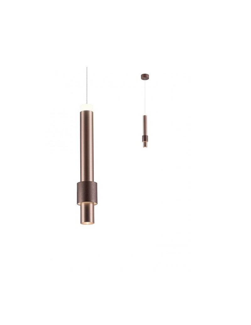 Sospensione LED Tycon Ø 10 in alluminio anodizzato marrone, 6 W 3000 K | Redo -REDO GROUP