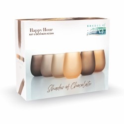 Happy Hour set 6 bicchieri acqua in vetro frosted color cioccolato, 600 ml | Villa d'Este -VILLA D' ESTE 2