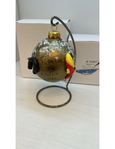 Palla di Natale napoletana oro con ferro di cavallo e asso, con arco | A Ciort -A CIORT
