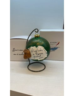 Palla di Natale napoletana verde con aglio con arco di appoggio | A Ciort -A CIORT