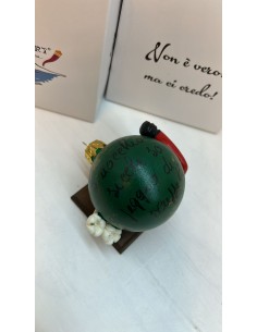 Palla di Natale napoletana verde con corno rosso e aglio | A Ciort -A CIORT