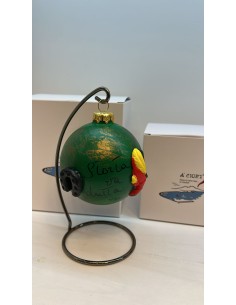 Palla di Natale napoletana verde con ferro di cavallo e asso, con arco | A Ciort -A CIORT