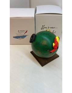 Palla di Natale napoletana verde con ferro di cavallo e asso di bastoni | A Ciort -A CIORT