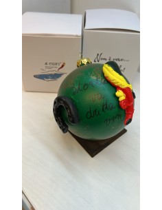 Palla di Natale napoletana verde con ferro di cavallo e asso di bastoni | A Ciort -A CIORT
