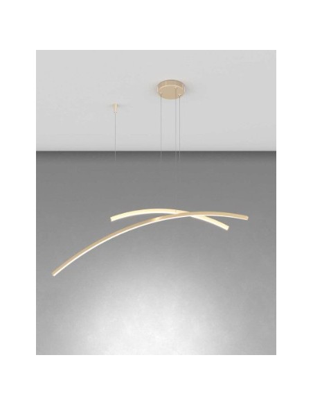 Lampada a sospensione LED Kawaii 167x80 cm oro, 43 W con switch CCT 3000-4000 K | Top Light -TOP LIGHT