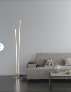 Piantana LED Kawaii a due aste curve in oro champagne, 48 W CCT step dimmer | Top Light -TOP LIGHT