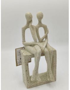 Scultura Coppia Stons in resina, H 25 cm | Mauro Ferretti -MAURO FERRETTI