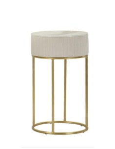 Tavolino alto rotondo Wedding 40x70 cm legno e metallo crema e oro | Mauro Ferretti -MAURO FERRETTI