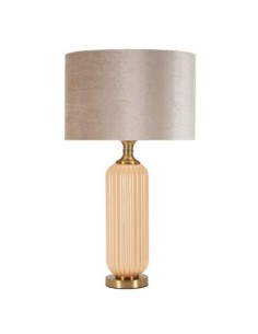 Lampada da tavolo Perly in vetro perlato e oro con paralume, H 64 cm, E27 | Mauro Ferretti -MAURO FERRETTI