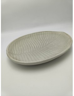 Svuotatasche Stons ovale a foglia in poliresina crema, 33x29 cm | Mauro Ferretti -MAURO FERRETTI
