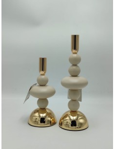 Galaxy set 2 candelieri in ferro crema, H 22 e H 30 cm | Mauro Ferretti -MAURO FERRETTI
