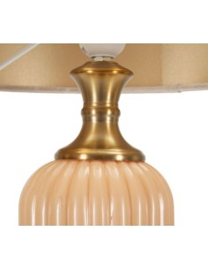 Lampada da tavolo Perly in vetro perlato e oro con paralume, H 64 cm, E27 | Mauro Ferretti -MAURO FERRETTI 2