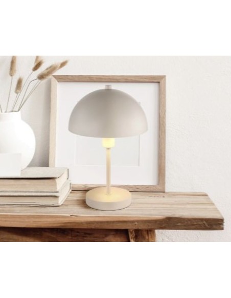 Lampada da tavolo Atoma I a fungo in metallo sabbia satinato, Ø 20 cm, E14 | Globo Lighting -GLOBO LIGHTING