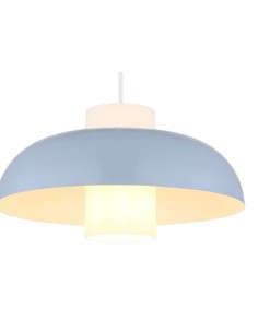 Lampada a sospensione Koen Ø 38 in metallo blu opaco e vetro opalino, E27 | Globo -GLOBO LIGHTING 2