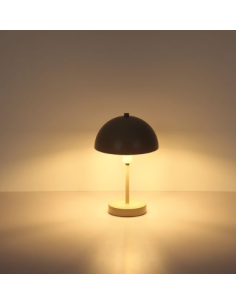 Lampada da tavolo Atoma I a fungo in metallo sabbia satinato, Ø 20 cm, E14 | Globo Lighting -GLOBO LIGHTING 2