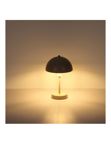 Lampada da tavolo Atoma I a fungo in metallo sabbia satinato, Ø 20 cm, E14 | Globo Lighting -GLOBO LIGHTING