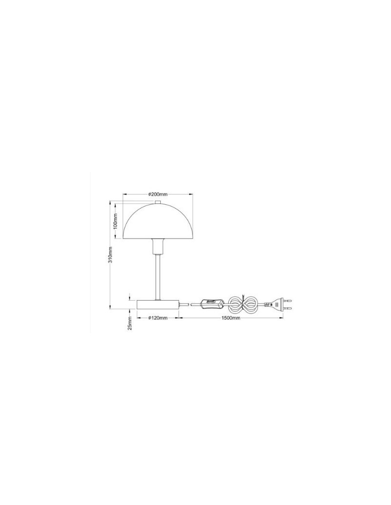 Lampada da tavolo Atoma I a fungo in metallo sabbia satinato, Ø 20 cm, E14 | Globo Lighting -GLOBO LIGHTING