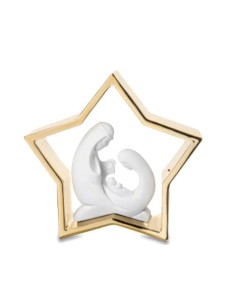 Stella di Natale con Sacra Famiglia in marmorino bianco e oro, Ø 15 cm | Bongelli Preziosi -BONGELLI PREZIOSI