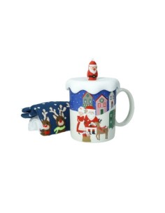 Mug con tappo in silicone e calzini natalizi in cotone | Brandani -BRANDANI