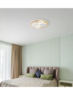 Plafoniera LED Monty tonda Ø 49 cm a 4 anelli in metallo bianco e sabbia, 3000 K | Globo -GLOBO LIGHTING 2