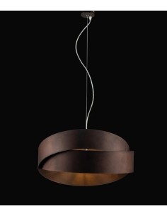 Lampadario Astro Ø 47 a 2 luci a cerchi in metallo marrone grafite, E27 | Bonetti Illumina -BONETTI ILLUMINA
