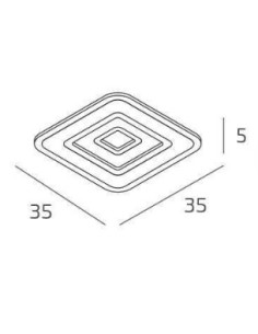 Plafoniera LED Zom quadrata 35x35 in metallo sabbia e acrilico, 34 W CCT | Top Light -TOP LIGHT 2
