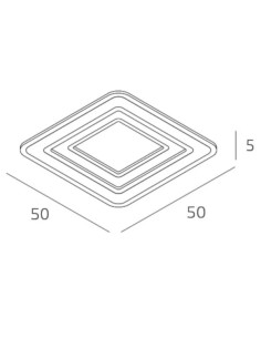 Plafoniera applique LED quadrata metallo sabbia e acrilico, 55 W CCT 3000-4000 K | Top Light -TOP LIGHT 2