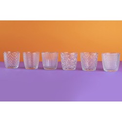 Geometrie Clear set 6 bicchieri acqua in vetro a rilievo, 380 ml | Villa d'Este -VILLA D' ESTE 2