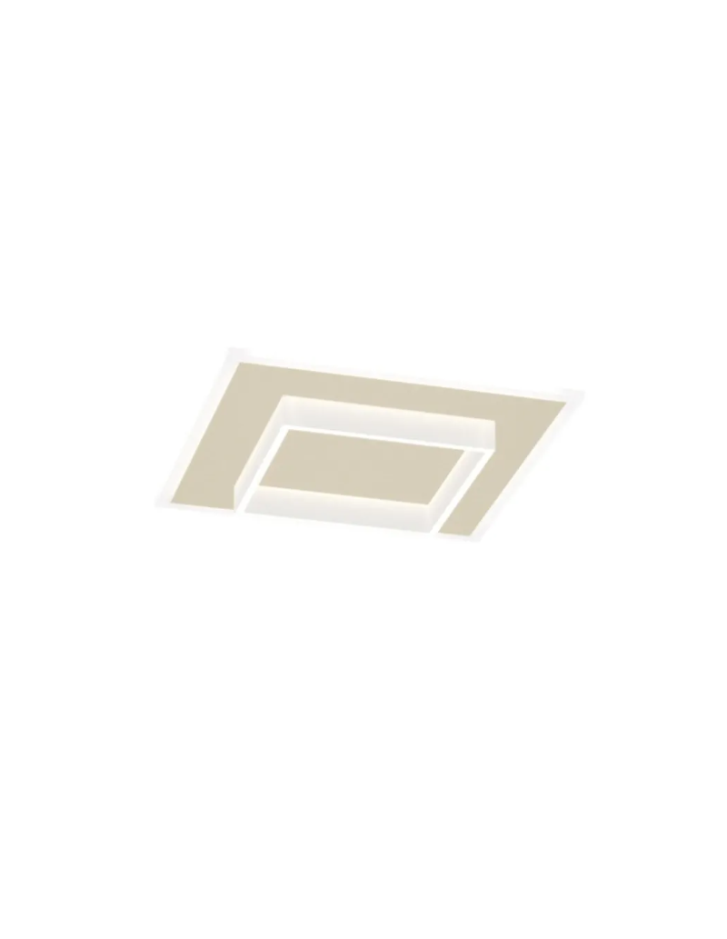 Plafoniera LED quadrata 65x65 in metallo sabbia e acrilico, 58 W CCT | Top Light -TOP LIGHT