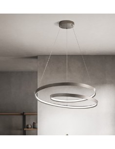 Sospensione LED Ø 60 in grigio spazzolato, 55 W dimmerabile CCT 3000-6000K | Perenz -PERENZ 2