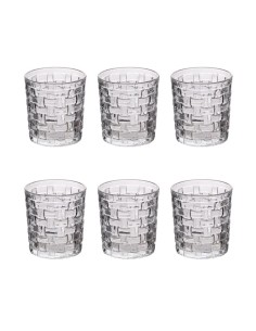 Cottage set 6 bicchieri acqua in vetro con decoro intreccio, 275 ml | Villa d'Este -VILLA D' ESTE