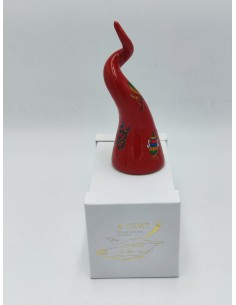 Corno rosso portafortuna con decoro carte napoletane in ceramica | A Ciort -A CIORT 2