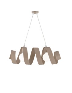 Lampadario a 2 luci Ø 56 in metallo tortora sagomato a mano, E27 | Bonetti Illumina -BONETTI ILLUMINA 2