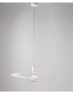 Lampada a sospensione Spring Ø 50 taglio laser in ferro bianco, E27 | Bonetti Illumina -BONETTI ILLUMINA 2