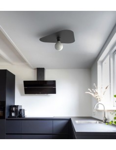 Plafoniera Cloud 50x42 cm in metallo grigio antracite, E27 | Lumicom