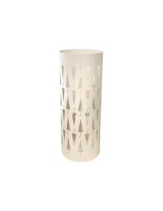 Portaombrelli in metallo crema con decoro a ombrellini, Ø 21 x H 55 cm | Brandani -BRANDANI