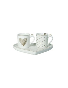 Set 2 tazzine Amore Mio con piattino a cuore Tête-à-Tête | Brandani -BRANDANI