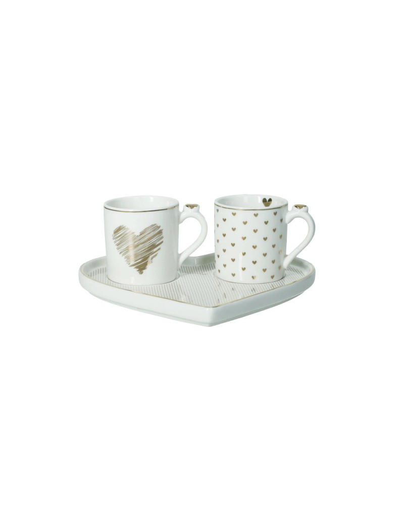Set 2 tazzine Amore Mio con piattino a cuore Tête-à-Tête | Brandani -BRANDANI