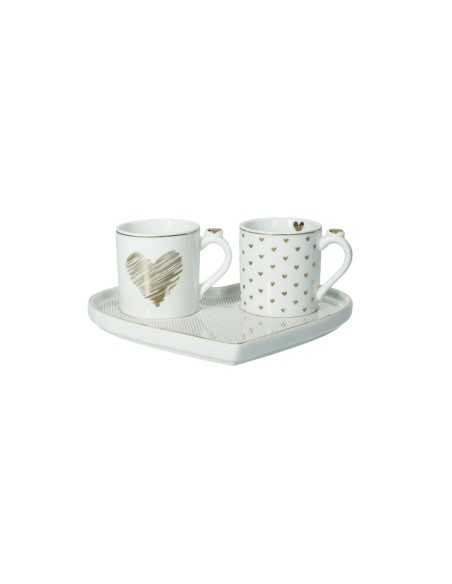 Set 2 tazzine Amore Mio con piattino a cuore Tête-à-Tête | Brandani -BRANDANI