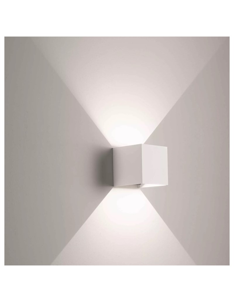 Applique LED a cubo bianco doppio fascio regolabile, 16 W 4000 K, IP54 | Affralux -AFFRALUX