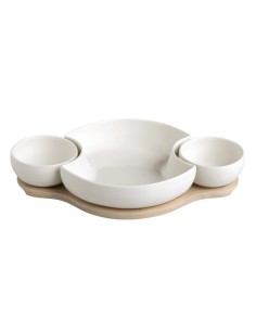 Antipastiera Clown in porcellana bianca e bambù | Brandani -BRANDANI