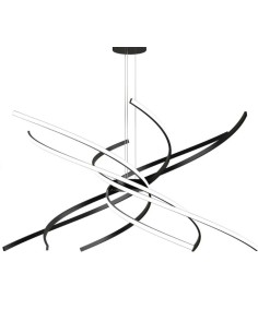 Sospensione LED Tornado Ø 100 cm nera a strisce LED sostituibili, 88 W 4000 K | Top Light -TOP LIGHT
