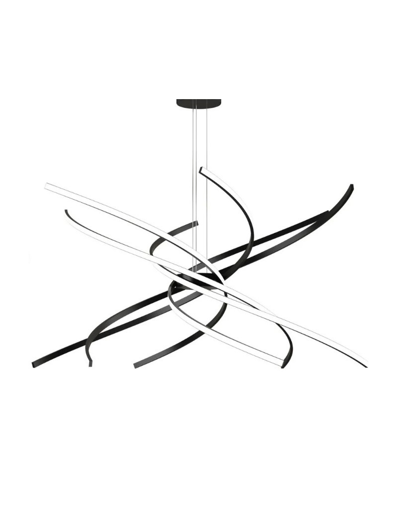 Sospensione LED Tornado Ø 100 cm nera a strisce LED sostituibili, 88 W 4000 K | Top Light -TOP LIGHT
