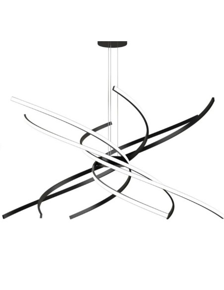 Sospensione LED Tornado Ø 100 cm nera a strisce LED sostituibili, 88 W 4000 K | Top Light -TOP LIGHT